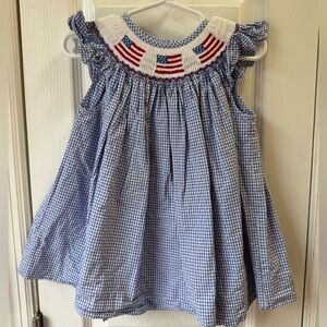 Beth Terell by Johnston smocked American flag dress